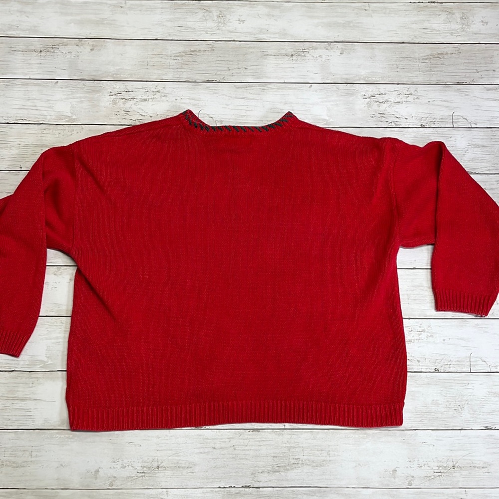 Vintage Beldoch Popper knit ugly Christmas sweater cardigan, large - Picture 6 of 7
